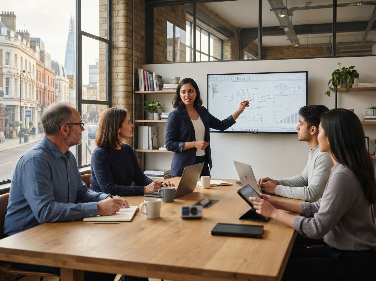 Espacio de trabajo del equipo Quantrex Nexute utilizado para construir infraestructura analítica